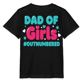 Dad of Girls Outnumbered Daddy Girl - Stanley/Stella MINI CREATOR Kids’ T-Shirt - black - Front - Mikhail (115cm)