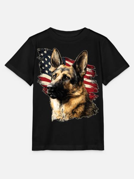 Schäferhund USA - Stanley/Stella Kinder T-Shirt MINI CREATOR  - Schwarz