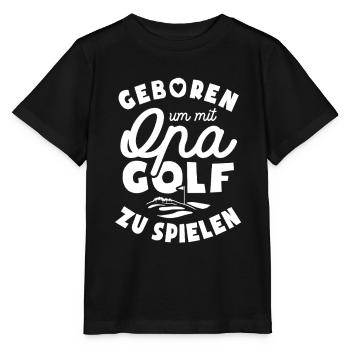 Geboren um mit Opa Golf zu spielen - Stanley/Stella Kinder T-Shirt MINI CREATOR  - Schwarz - Vorne - Mikhail (115cm)