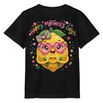 Mother's Day Lemon Heart Hands - Happy Mother's Day - Stanley/Stella MINI CREATOR Kids’ T-Shirt - black - Front - Mikhail (115cm)
