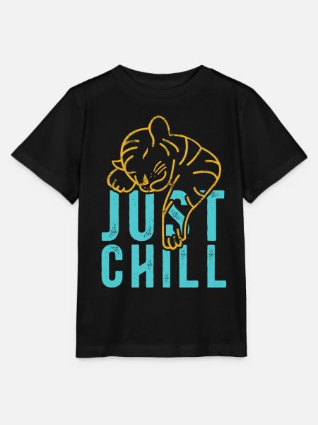 Just Chill Tiger – Entspannter Spruch - Stanley/Stella Kinder T-Shirt MINI CREATOR  - Schwarz