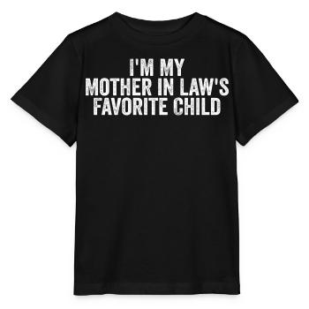 Das Lieblingskind meiner Schwiegermutter – Familienhumor - Stanley/Stella Kinder T-Shirt MINI CREATOR  - Schwarz - Vorne - Mikhail (115cm)