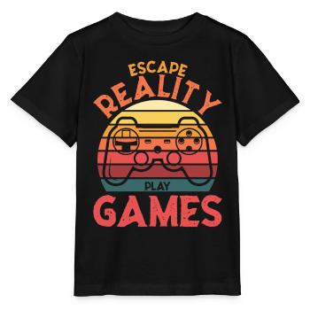 Escape Reality – Manette rétro Games & Play - T-shirt bio MINI CREATOR Stanley/Stella Enfant - noir - Devant - Mikhail (115cm)
