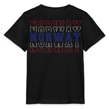 Norwegische Fußballfanflagge – Stolz Rot Weiß Blau - Stanley/Stella Kinder T-Shirt MINI CREATOR  - Schwarz - Vorne - Mikhail (115cm)