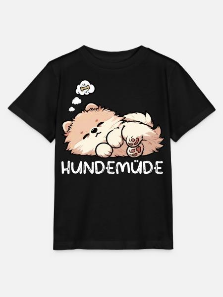 Hundemüde Zwergspitz Zwergspitze Spitzhund Spitz - Stanley/Stella Kinder T-Shirt MINI CREATOR  - Schwarz