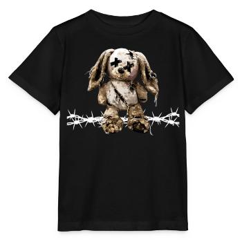 Dark Aesthetics Stuffed Bunny Soft Toy Barbed Wire - Stanley/Stella MINI CREATOR Kids’ T-Shirt - black - Front - Mikhail (115cm)