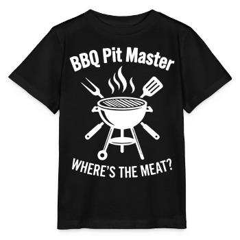 MAÎTRE DE LA FOSSE BARBECUE OÙ EST LA VIANDE Graphisme du grill - T-shirt bio MINI CREATOR Stanley/Stella Enfant - noir - Devant - Mikhail (115cm)