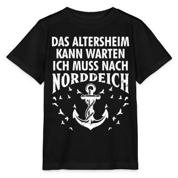 Opa ALTERSHEIM KANN WARTEN MUSS NACH NORDDEICH - Stanley/Stella Kinder T-Shirt MINI CREATOR  - Schwarz - Vorne - Mikhail (115cm)