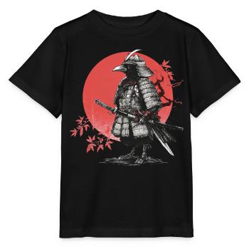 Corbeau Samouraï en armure - T-shirt bio MINI CREATOR Stanley/Stella Enfant - noir - Devant - Mikhail (115cm)