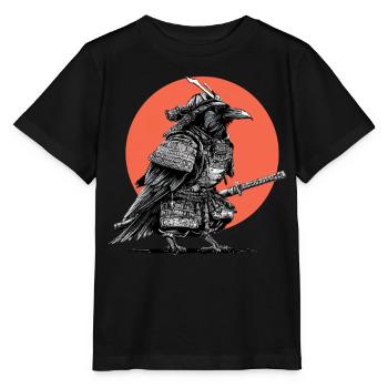Corbeau Samouraï en armure - T-shirt bio MINI CREATOR Stanley/Stella Enfant - noir - Devant - Mikhail (115cm)
