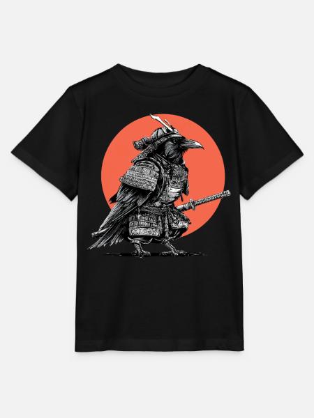Samurai-Krähe in Rüstung - Stanley/Stella Kinder T-Shirt MINI CREATOR  - Schwarz