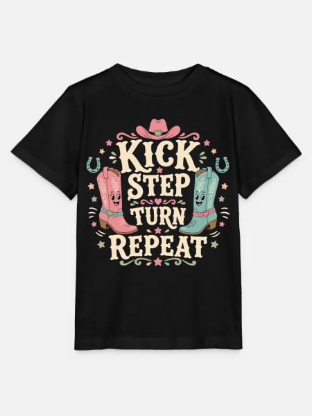 Kick Step Turn Repeat - Stanley/Stella Kinder T-Shirt MINI CREATOR  - Schwarz