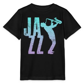 Jazz Saxo - T-shirt bio MINI CREATOR Stanley/Stella Enfant - noir - Devant - Mikhail (115cm)