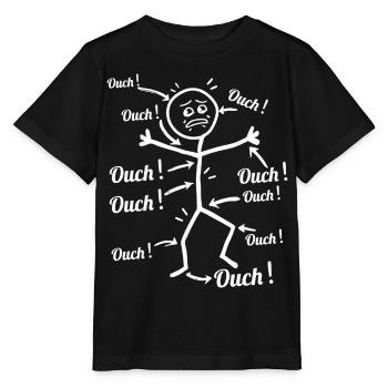 Humor, Sport & Gesundheit – Stickman, autsch, mal partout. - Stanley/Stella Kinder T-Shirt MINI CREATOR  - Schwarz - Vorne - Mikhail (115cm)