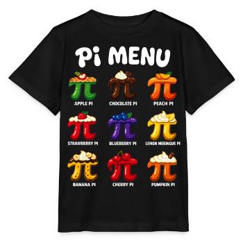 Pi Menu Math Pi Day Cake Design - Stanley/Stella MINI CREATOR Kids’ T-Shirt - black - Front - Mikhail (115cm)