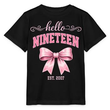 Hello Nineteen 19 Year Old Is 2007 Birthday Knot - Stanley/Stella MINI CREATOR Kids’ T-Shirt - black - Front - Mikhail (115cm)