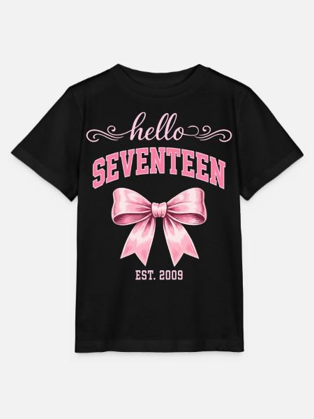 Hallo Siebzehn, 17-Jähriger ist 2009 Geburtstagsknoten - Stanley/Stella Kinder T-Shirt MINI CREATOR - Schwarz