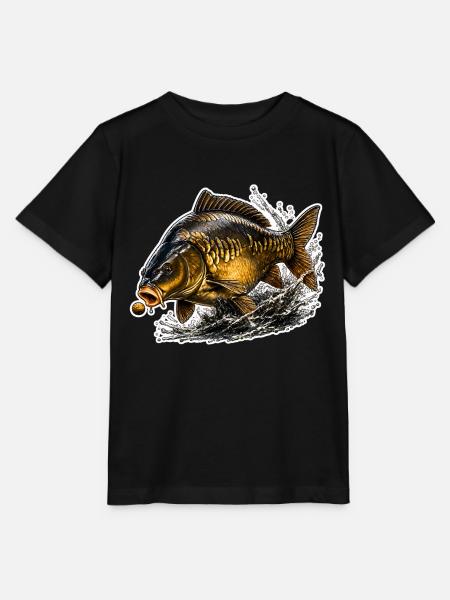 Spiegelkarpfenfisch-Design - Stanley/Stella Kinder T-Shirt MINI CREATOR - Schwarz