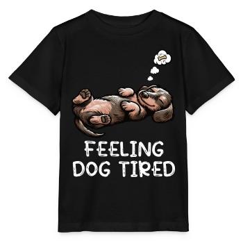 Se sentir fatigué par chien Teckel à poil dur Teckel teckel - T-shirt bio MINI CREATOR Stanley/Stella Enfant - noir - Devant - Mikhail (115cm)