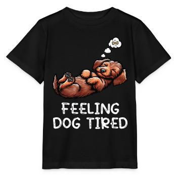 Se sentir fatigué par chien Teckel à poil dur Teckel teckel - T-shirt bio MINI CREATOR Stanley/Stella Enfant - noir - Devant - Mikhail (115cm)
