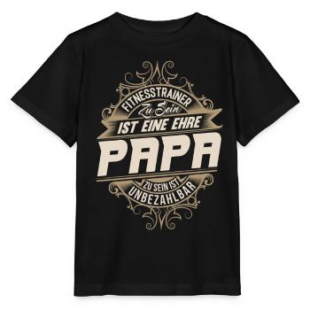 Fitnesstrainer Papa - Stanley/Stella Kinder T-Shirt MINI CREATOR  - Schwarz - Vorne - Mikhail (115cm)