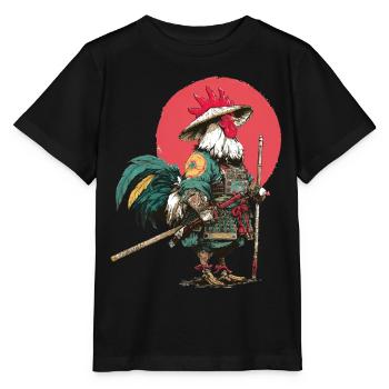 Samouraï Coq en armure - T-shirt bio MINI CREATOR Stanley/Stella Enfant - noir - Devant - Mikhail (115cm)