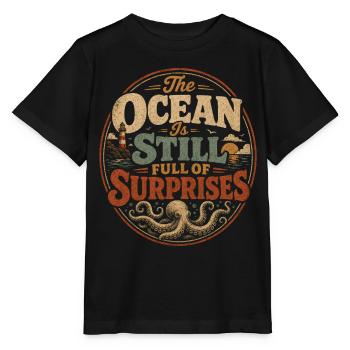 Der Ozean steckt voller Geheimnisse - Stanley/Stella Kinder T-Shirt MINI CREATOR  - Schwarz - Vorne - Mikhail (115cm)