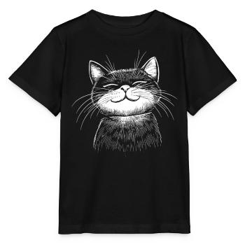 Croquis du chat - T-shirt bio MINI CREATOR Stanley/Stella Enfant - noir - Devant - Mikhail (115cm)