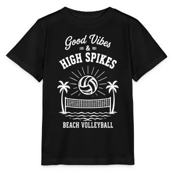 G Vibes & High Spikes Beach Volleyball - Stanley/Stella Kinder T-Shirt MINI CREATOR  - Schwarz - Vorne - Mikhail (115cm)