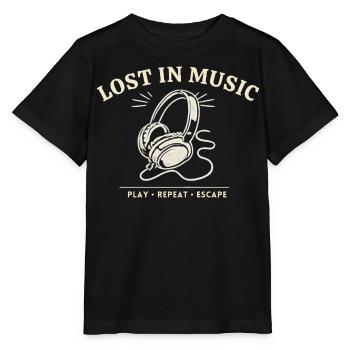 Lost In Music – Vintage Headphones Design - T-shirt bio MINI CREATOR Stanley/Stella Enfant - noir - Devant - Mikhail (115cm)