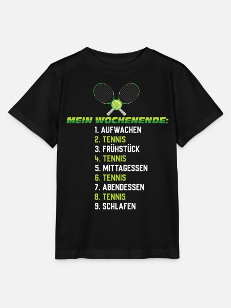 Tennis Wochenendplan – Lustiger Zeitplan - Stanley/Stella Kinder T-Shirt MINI CREATOR - Schwarz