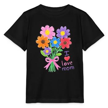 Bleistiftstrauß für Mama - Stanley/Stella Kinder T-Shirt MINI CREATOR  - Schwarz - Vorne - Mikhail (115cm)