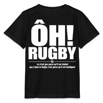 rugby intelligent - T-shirt bio MINI CREATOR Stanley/Stella Enfant - noir - Devant - Mikhail (115cm)