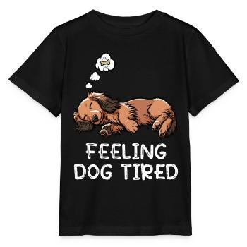 Se sentir fatigué par chien Teckel - T-shirt bio MINI CREATOR Stanley/Stella Enfant - noir - Devant - Mikhail (115cm)