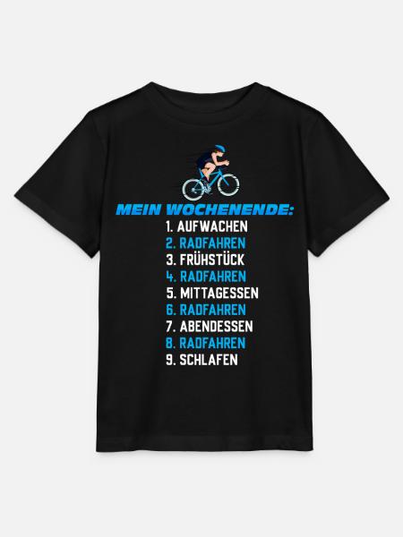 Mein Wochenend-Plan: Radfahren Nonstop - Stanley/Stella Kinder T-Shirt MINI CREATOR  - Schwarz