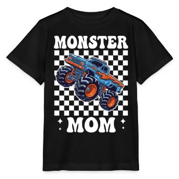 Monster Truck Mama im Checkered Stil - Stanley/Stella Kinder T-Shirt MINI CREATOR  - Schwarz - Vorne - Mikhail (115cm)