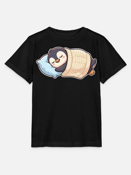 Pinguin Schlafen - Stanley/Stella Kinder T-Shirt MINI CREATOR - Schwarz