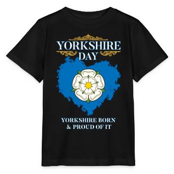 Journée du Yorkshire Fier de lui Drapeau rose du Yorkshire - T-shirt bio MINI CREATOR Stanley/Stella Enfant - noir - Devant - Mikhail (115cm)