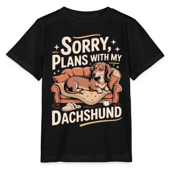 Dachshunds instead of plans - Stanley/Stella MINI CREATOR Kids’ T-Shirt - black - Front - Mikhail (115cm)