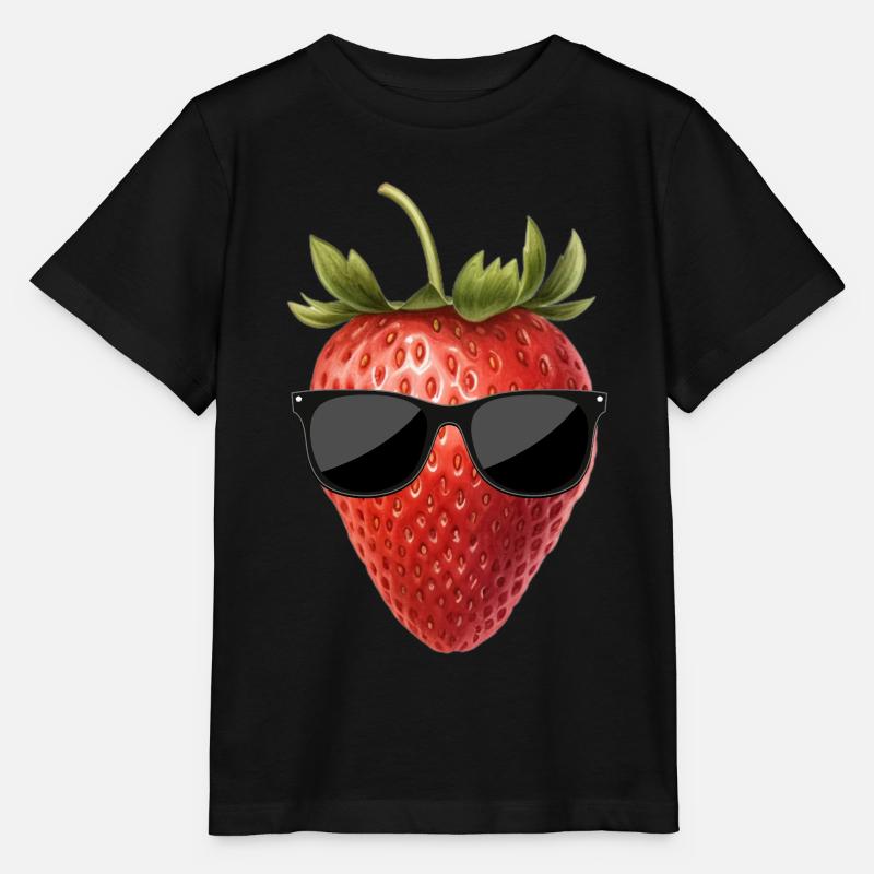 Erdbeere mit Sonnenbrille - Stanley/Stella Kinder T-Shirt MINI CREATOR  - Schwarz