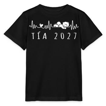 Futura Tía 2027 Latido del Corazón Embarazo - Stanley/Stella Kinder T-Shirt MINI CREATOR  - Schwarz - Vorne - Mikhail (115cm)