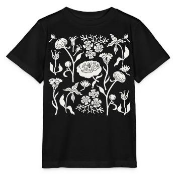 Pivoines pour toujours L Pivoines botaniques L Écru blanc - T-shirt bio MINI CREATOR Stanley/Stella Enfant - noir - Devant - Mikhail (115cm)