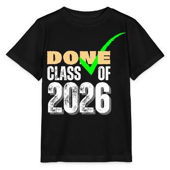 Done Class of 2026 Senior Graduation Check Mark - Stanley/Stella MINI CREATOR Kids’ T-Shirt - black - Front - Mikhail (115cm)