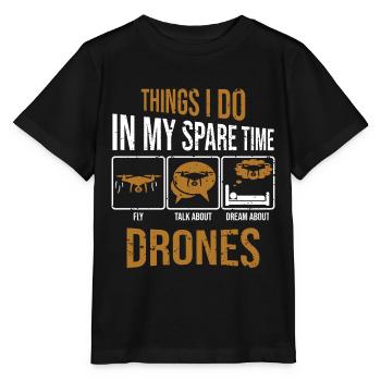 Drone Racing Things I Do In My Race Racing Machine - Stanley/Stella MINI CREATOR Kids’ T-Shirt - black - Front - Mikhail (115cm)