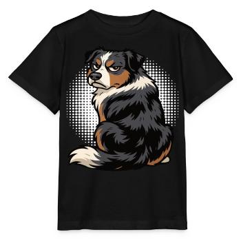 Berger australien Aussie Aussie Propriétaires Aussies - T-shirt bio MINI CREATOR Stanley/Stella Enfant - noir - Devant - Mikhail (115cm)