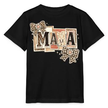 Mama Leopard und Bögen | Muttertagsgeschenk - Stanley/Stella Kinder T-Shirt MINI CREATOR  - Schwarz - Vorne - Mikhail (115cm)