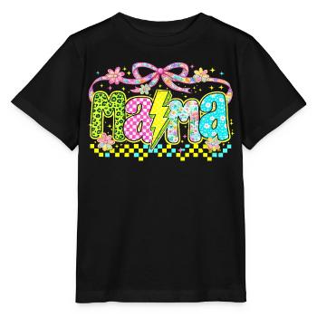 Mama Retro Flashy | Style Néon Fête des Mères - T-shirt bio MINI CREATOR Stanley/Stella Enfant - noir - Devant - Mikhail (115cm)