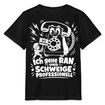 Ich gehe ran und schweige professionell - Stanley/Stella Kinder T-Shirt MINI CREATOR  - Schwarz - Vorne - Mikhail (115cm)
