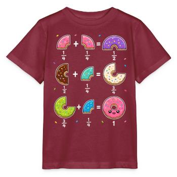 Donut Brüche Mathe Lernen mit Humor - Stanley/Stella Kinder T-Shirt MINI CREATOR  - Burgunderrot - Vorne - Kain (125cm)