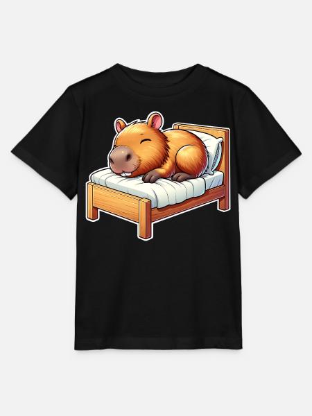 Capybara Schlafen - Stanley/Stella Kinder T-Shirt MINI CREATOR  - Schwarz